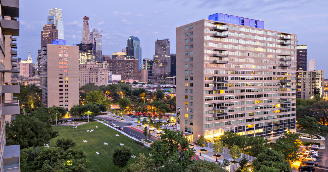 exterior skyline at dusk